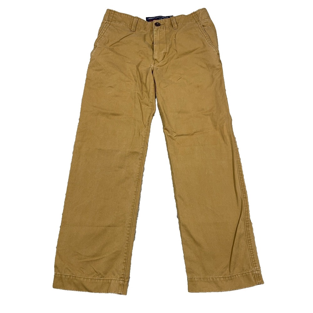 American Eagle Pants Men 29x30 Brown Chino Relaxed Straight‎ Khaki Dress VTG Y2K